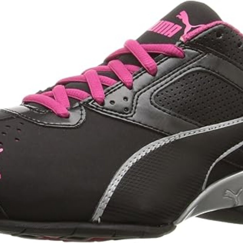 PUMA Women’s Black Sneaker with Pink Accents